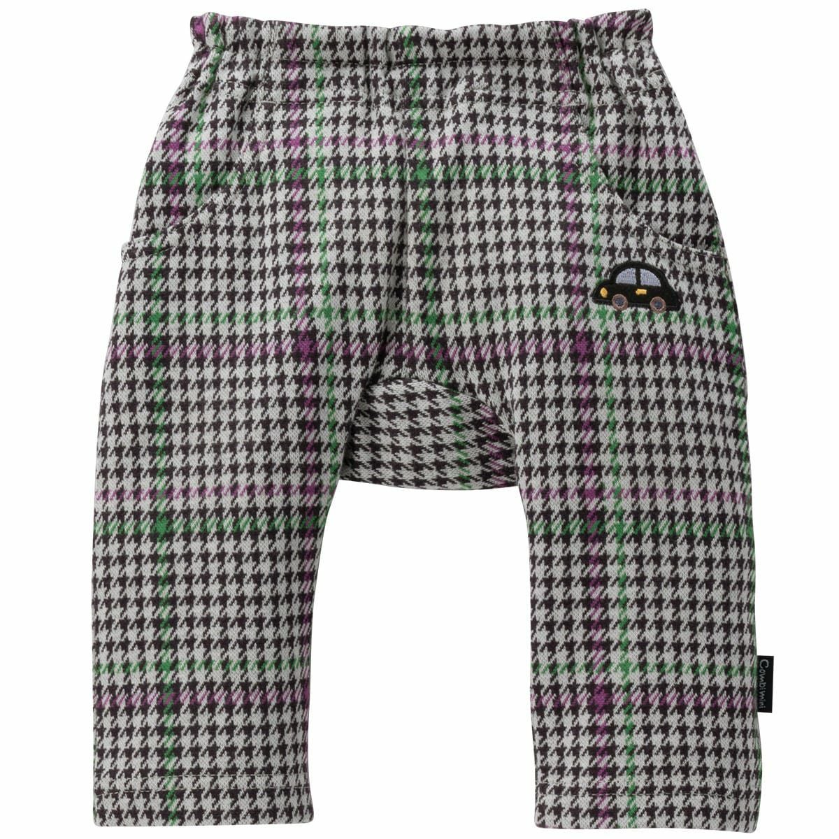 ラップパンツ車アップリケ（グレンチェック ジャカード）