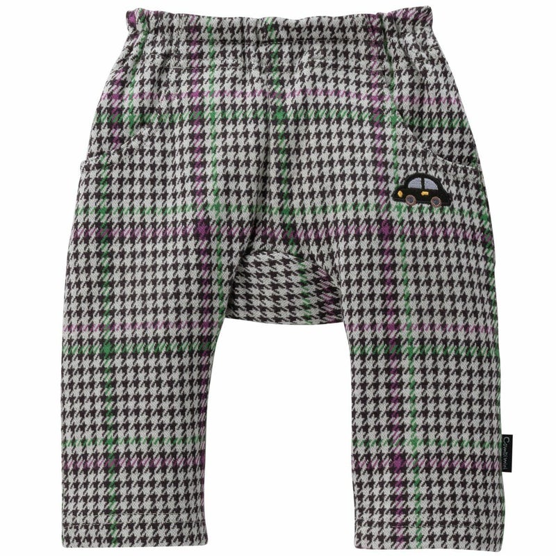 ラップパンツ車アップリケ（グレンチェック ジャカード）