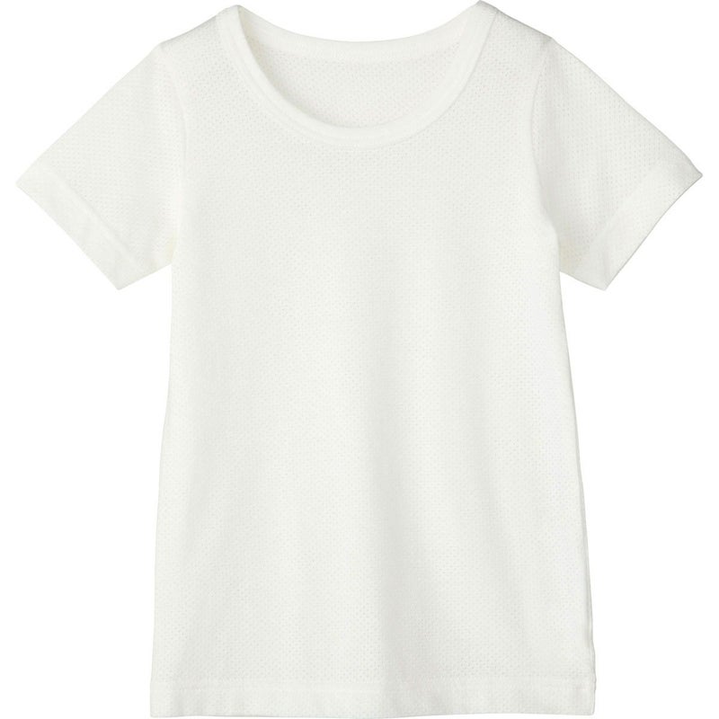 さらさらキープ半袖Tシャツ（メッシュ）：オフホワイト