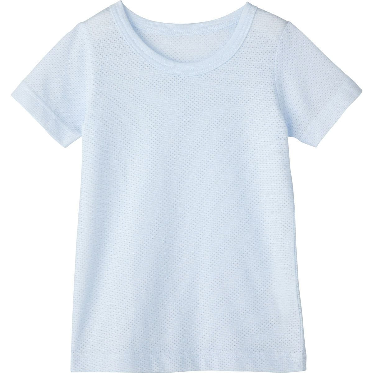 さらさらキープ半袖Tシャツ（メッシュ）：サックス