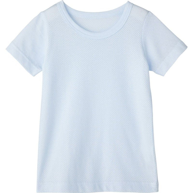 さらさらキープ半袖Tシャツ（メッシュ）：サックス